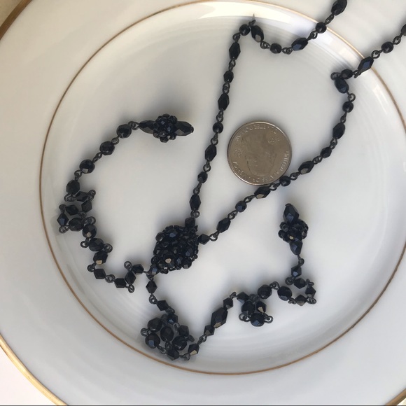 Black tassel choker. Liz Claiborne 15” length with 9” tassels - Picture 5 of 11